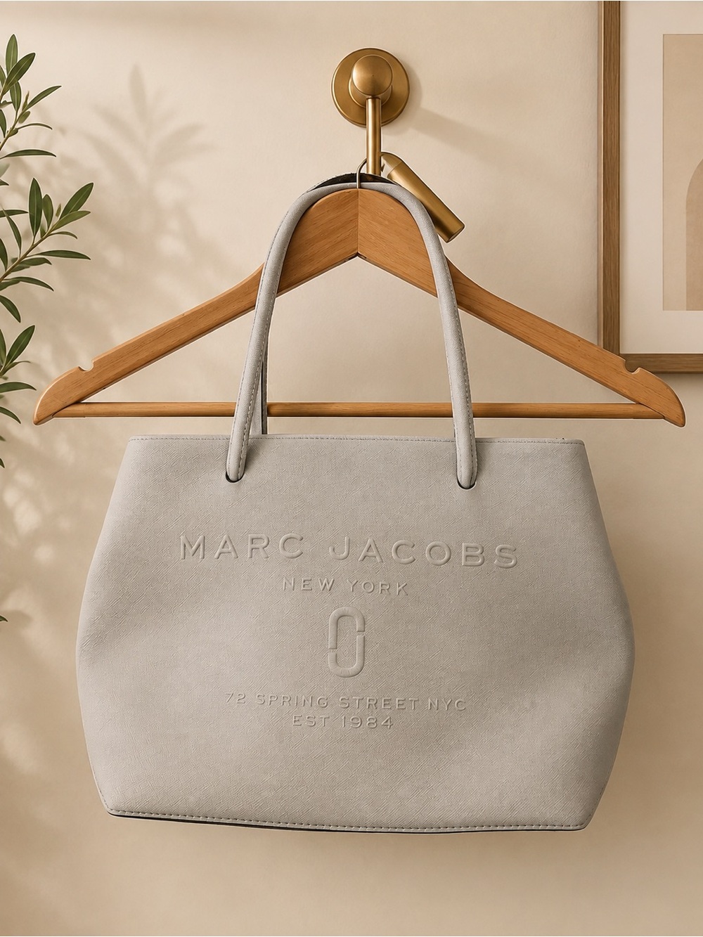 Marc Jacobs Light Gray Embossed Tote